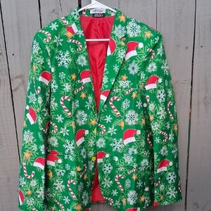Festive Green Christmas Blazer